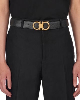 FERRAGAMO Men's Double Gancini Reversible Leather Belt