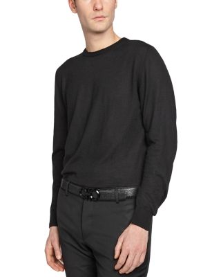 Salvatore Men's Double Gancini Black Buckle Reversible Leather Belt