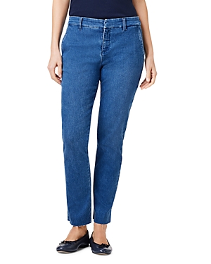 Nic+Zoe Petites High Rise Straight Trouser Jeans in Gulfstream