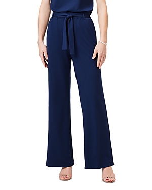 Nic + Zoe 29.5" Wide Leg Polished Jersey Pant In Dark Indigo In Dark Indigo