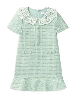 self portrait green boucle dress self-portrait - Lime Boucle Midi Dress main image 1
