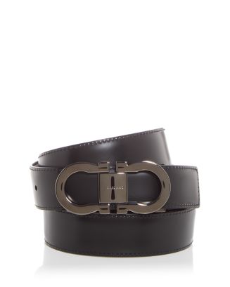 FERRAGAMO Men's Double Gancini Reversible Leather Belt