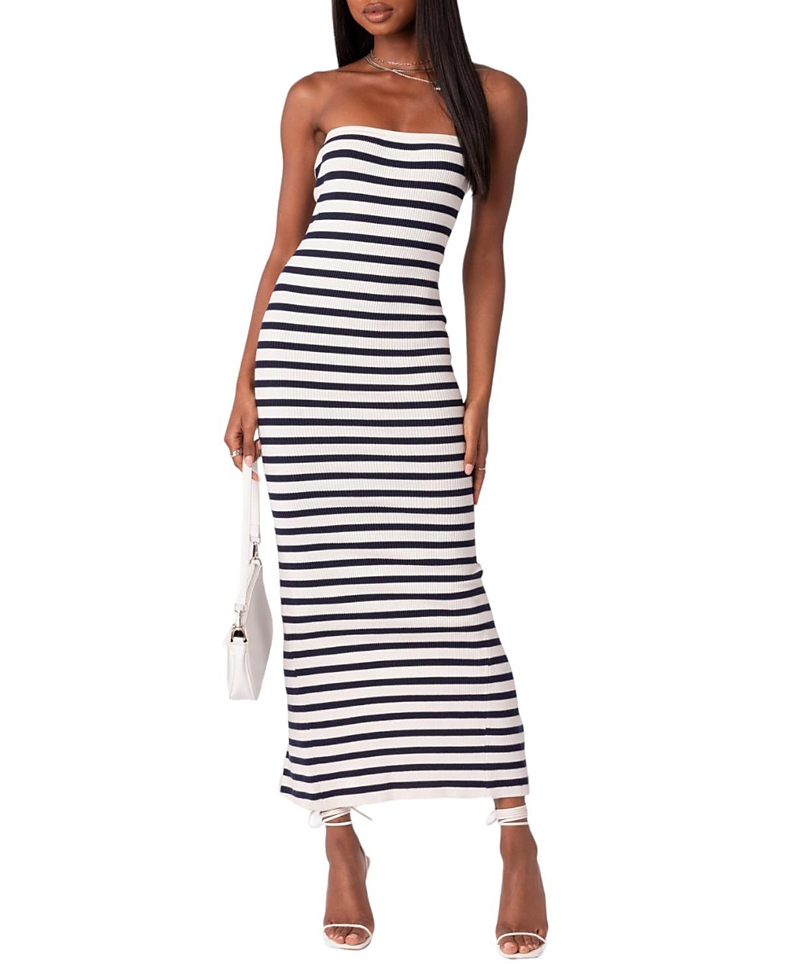 Edikted Knit Back Slitted Maxi Dress