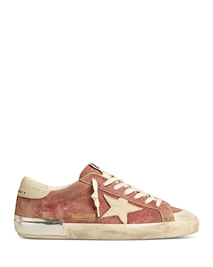 Shop Golden Goose Men's Super-star Lace Up Sneakers In Pomegranate