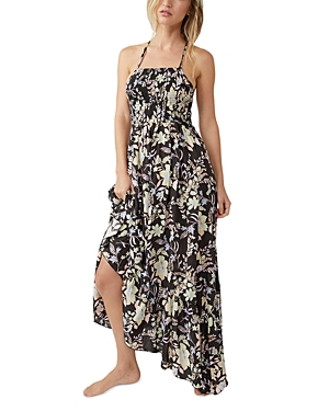 Free People Heat Wave Printed Maxi Dress In Midnight Combo