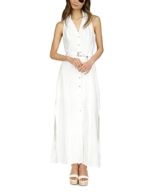 Shop Michael Kors Michael  Belted Maxi Dress In White