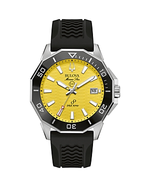 Shop Bulova Marine Star Watch, 43mm In Yellow/black