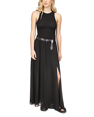 Shop Michael Kors Smocked Maxi Dress In Black