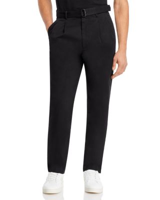 Michael Kors - Belted Pleated Straight Fit Stretch Pants