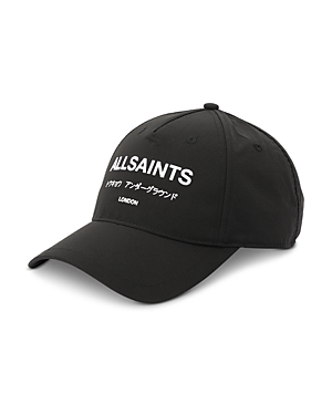 Shop Allsaints Underground Logo Baseball Cap In Black