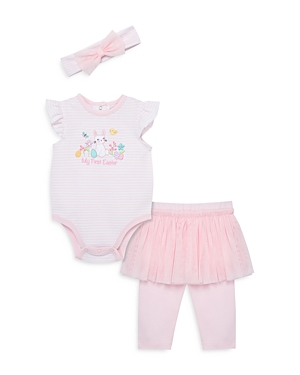 Shop Little Me Girls' Bunny Skirted Leggings Set & Headband - Baby In Pink