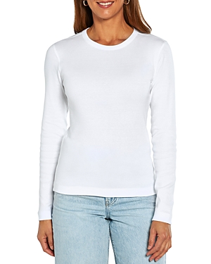 Shop Three Dots Long Sleeve Top In White
