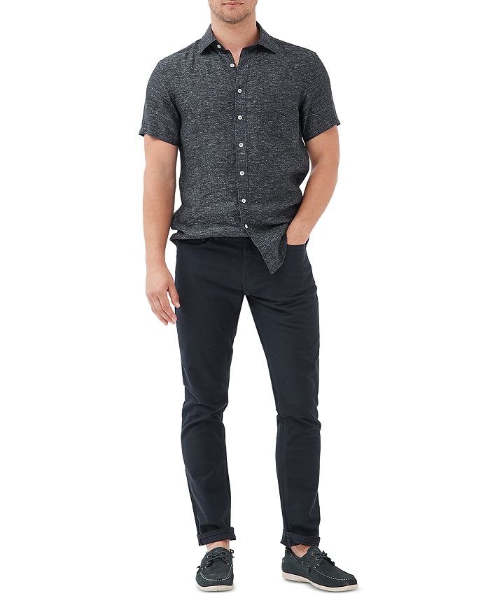 Rodd & Gunn Ellerslie Linen Textured Classic Fit Button-up Shirt In Black Pear