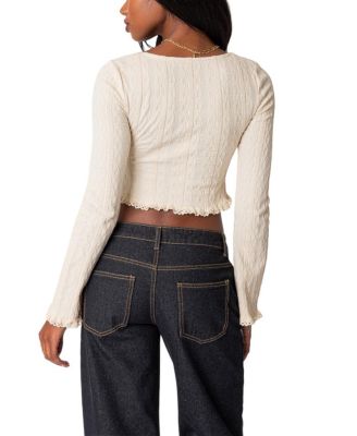 Lacey Long Sleeve Knit Top