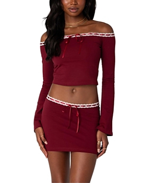 EDIKTED SELINE RIBBON TRIM TOP