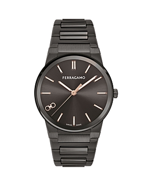 Shop Ferragamo Infinity Sapphire Watch, 41mm In Black