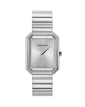 Shop Ferragamo Crystal Watch, 27mm X 34mm In Silver