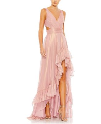 【Mac Duggal】 ワンショルダー カットアウト ハイロー ガウン Mac Duggal Women's Ieena Cut Out High Low Ruffle Gown - Macy's