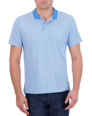 Shop Robert Graham Calmere Cotton Blend Classic Fit Polo Shirt In Bright Blue