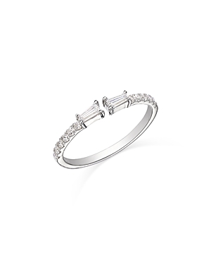 Bloomingdale's Diamond Round & Baguette Cuff Ring In 14k White Gold, 0.30 Ct. T.w.