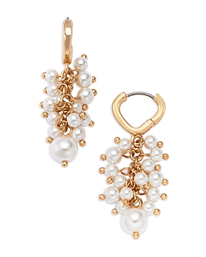 Shop Aqua Imitation Pearl Cluster Earrings - 100% Exclusive In White/gold