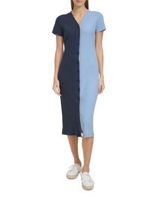 Marc New York Ribbed Color Block Midi Dress | Bloomingdale's