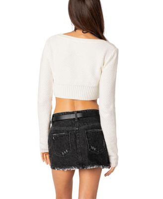 V Neck Cropped Cardigan