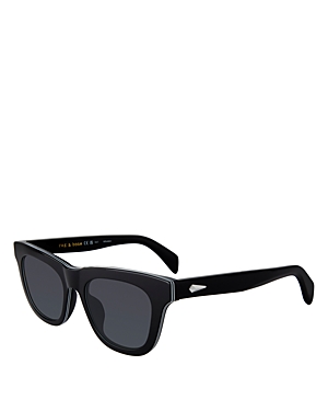 Shop Rag & Bone Safilo Cat Eye Sunglasses, 52mm In Black/gray Solid