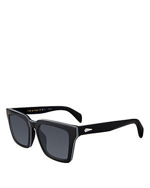 Shop Rag & Bone Safilo Square Sunglasses, 52mm In Black/gray Solid