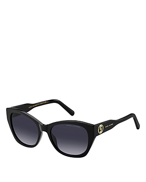 Shop Marc Jacobs Cat Eye Sunglasses, 55mm In Black/gray Gradient