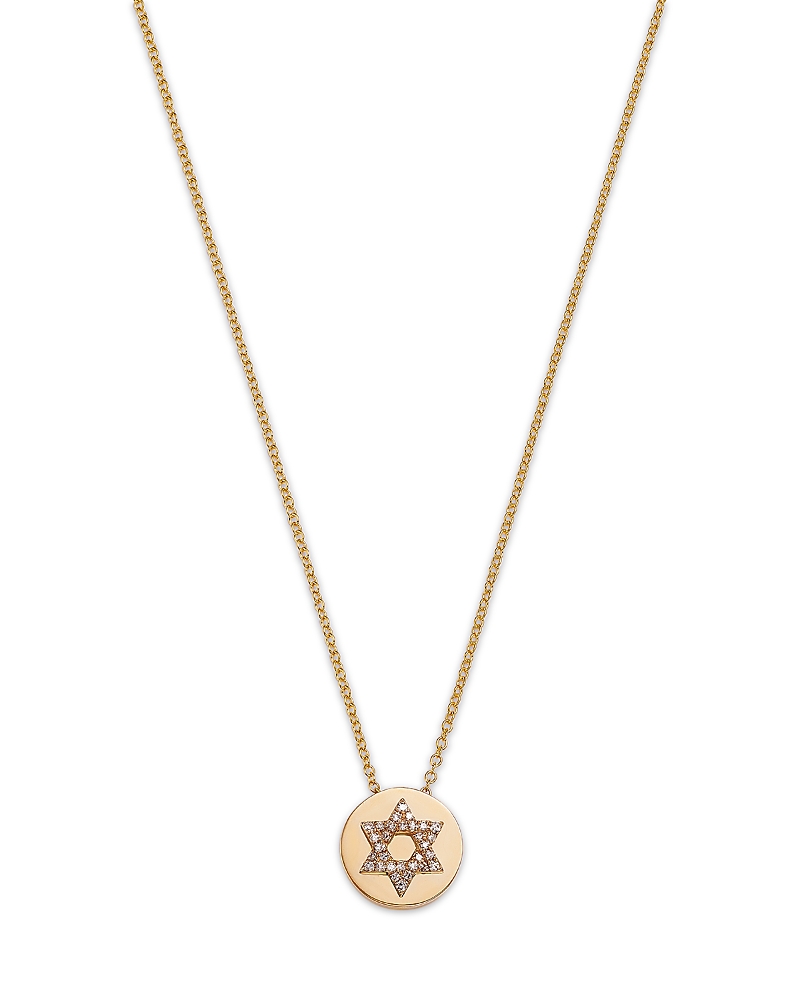 Bloomingdale's Diamond Star Of David Pendant Necklace In 14k Yellow Gold, 0.09 Ct. T. W. In Gold