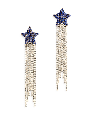 Shop Deepa By Deepa Gurnani Evren Star Drop Earrings In Cobalt/gold