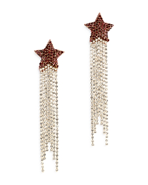 Shop Deepa By Deepa Gurnani Evren Star Drop Earrings In Ruby/gold