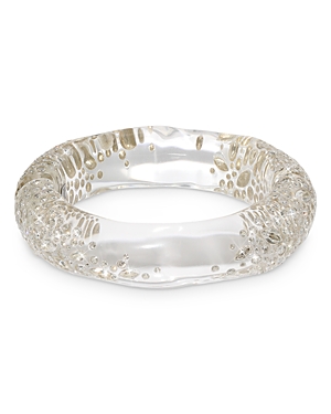 Alexis Bittar Confetti Crystal Lucite Hinge Bracelet In White