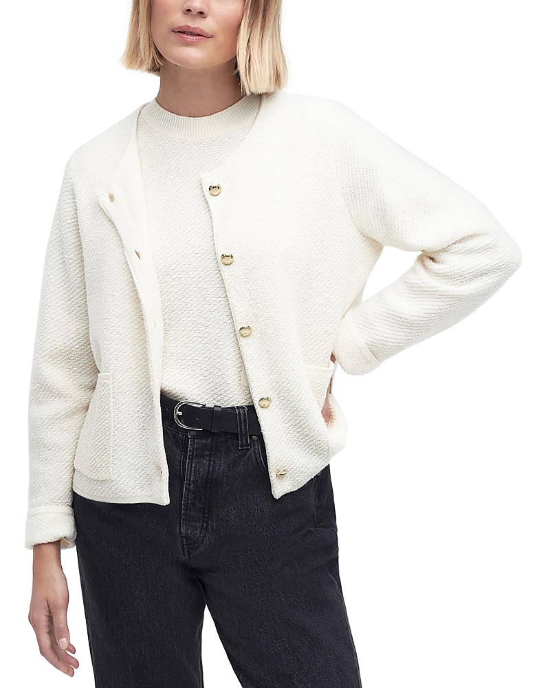 Barbour Celeste Knit Jacket In Antique White