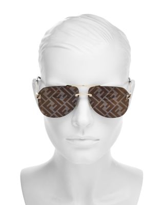 Fendi Sky Mirrored Pilot Sunglasses, 61mm
