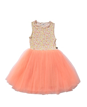 Petite Hailey Girls' Vintage-like Flower Tutu Dress - Big Kid In Orange