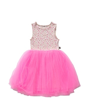 Petite Hailey Girls' Vintage-like Flower Tutu Dress - Big Kid In Pink