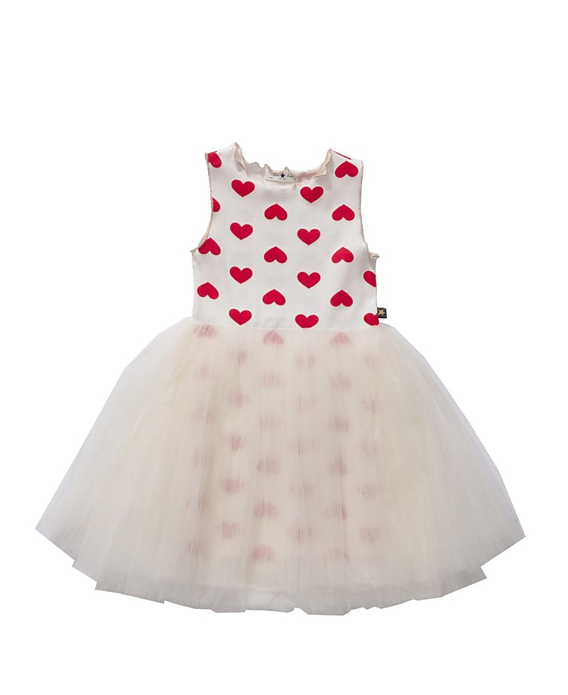 Petite Hailey Girls Heart Tutu Dress - Little Kid, Big Kid In Red