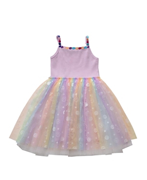 Shop Petite Hailey Girls' Shine Smile Lace Tutu Dress - Little Kid, Big Kid In Purple