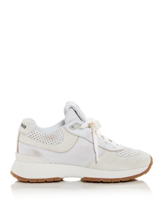 Miu Miu Women's Perforated Low Top Sneakers | Bloomingdale's