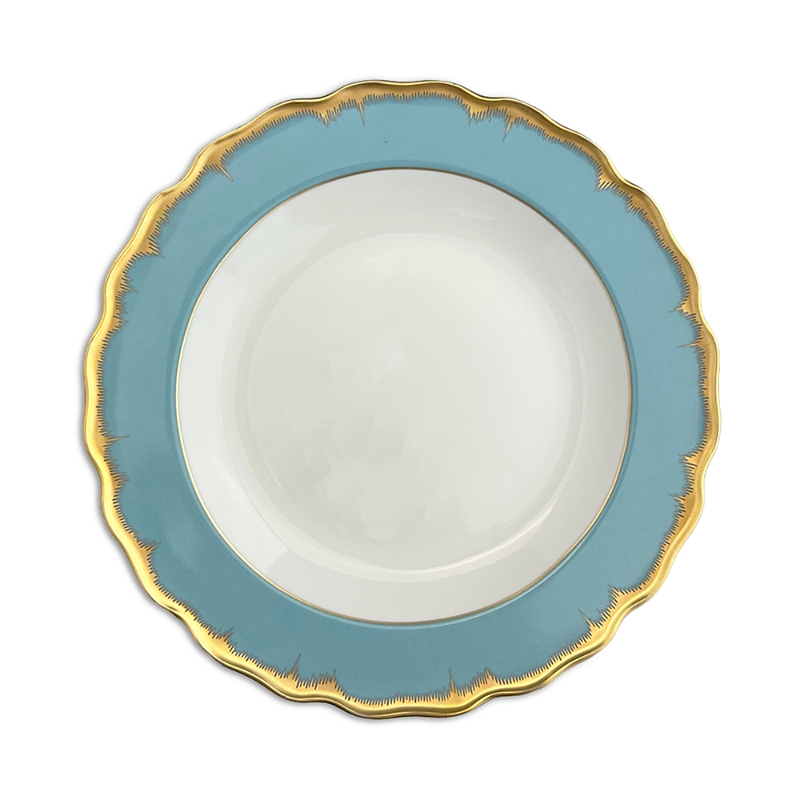 Mottahedeh Chelsea Feather Dinner Plate In Turquoise