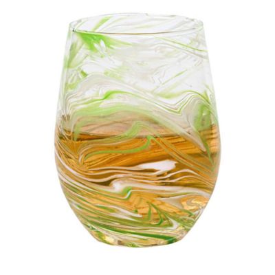 Puro Marbled Stemless Wine Glass