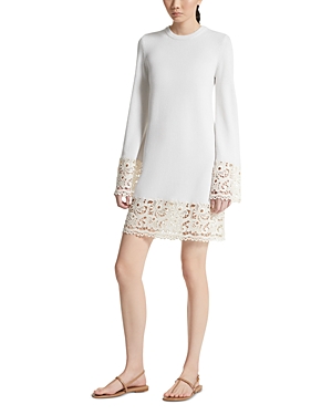 Michael Kors Collection Lace Hem Cashmere Long Sleeve Sweater Dress