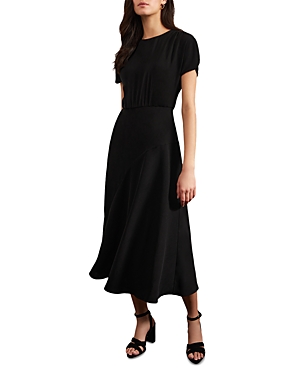 Shop Hobbs London Hampton Short Sleeve Dress In Black