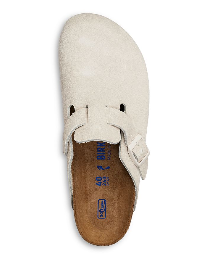 Birkenstock Off-white Narrow Boston Soft Footbed Slip-on Loafers In White