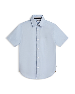 Shop Bosswear Boys' Short Sleeved Shirt - Big Kid In Pale Blue