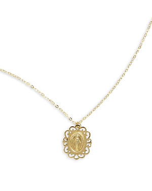 Bloomingdale's Holy Mary Medallion Pendant Necklace In 14k Yellow Gold, 18