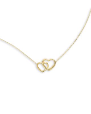 Bloomingdale's Fine Collection Interlocking Heart Pendant Necklace in 14K Yellow Gold, 18