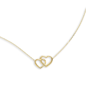 Bloomingdale's Interlocking Heart Pendant Necklace in 14K Yellow Gold, 18